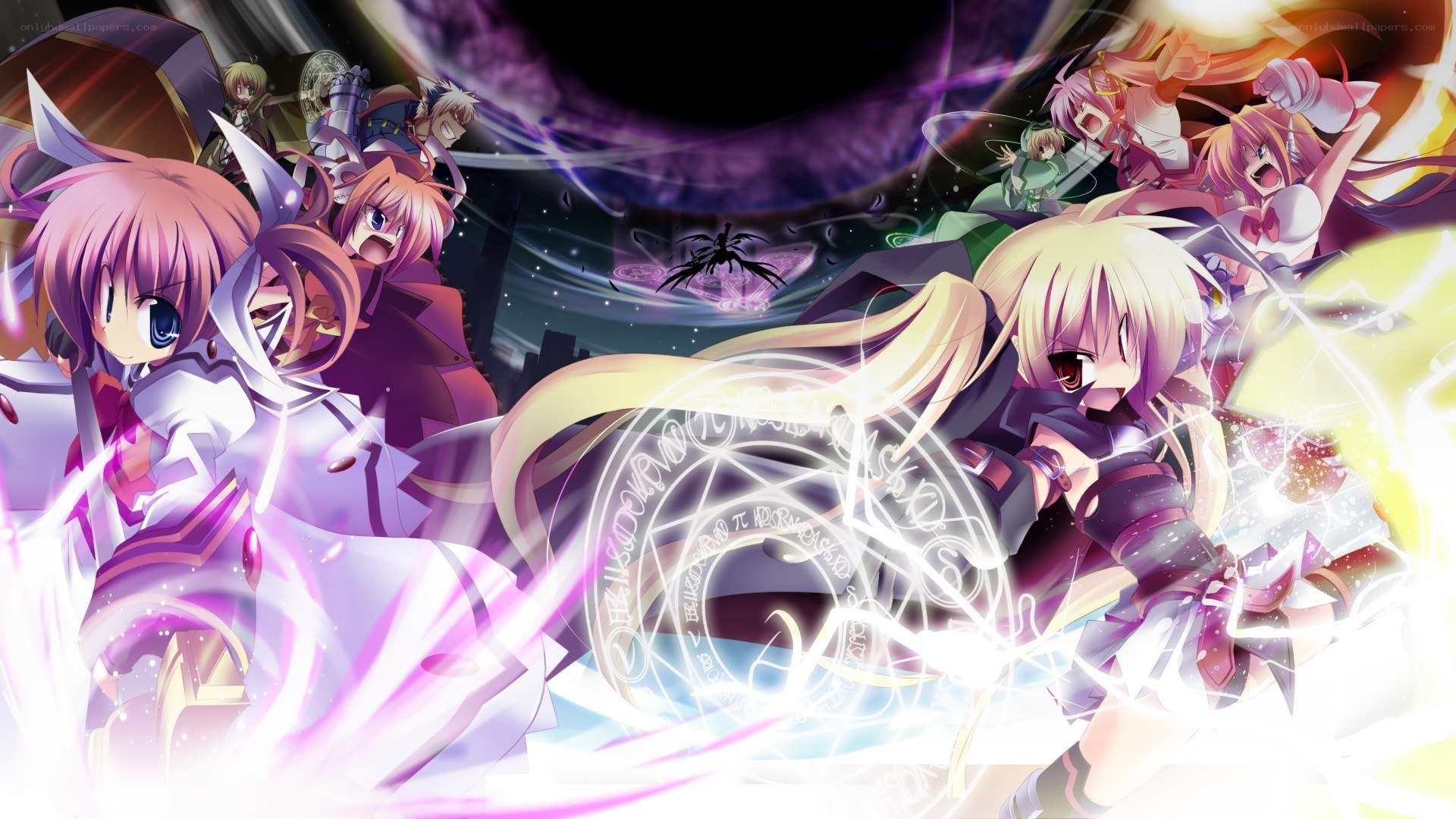 Anime battle scene with magic