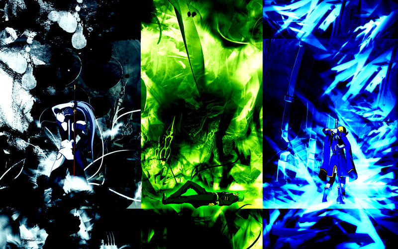 Anime battle scenes collage
