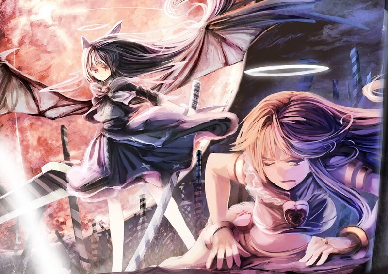 Anime battle with angels and demons