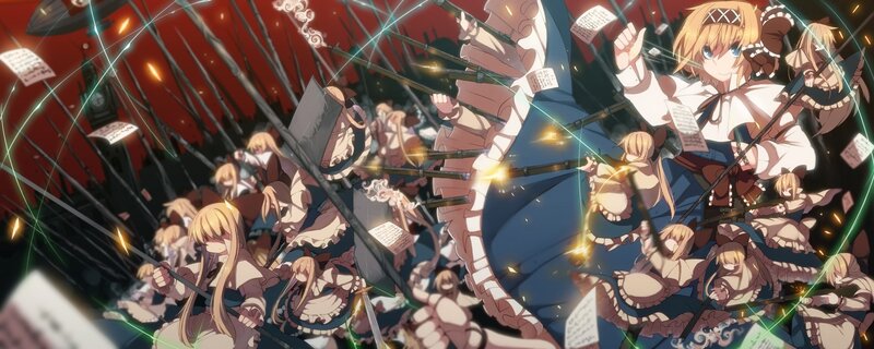 Anime battle with multiple characters