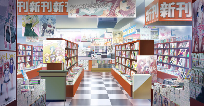 Anime Bookstore Interior