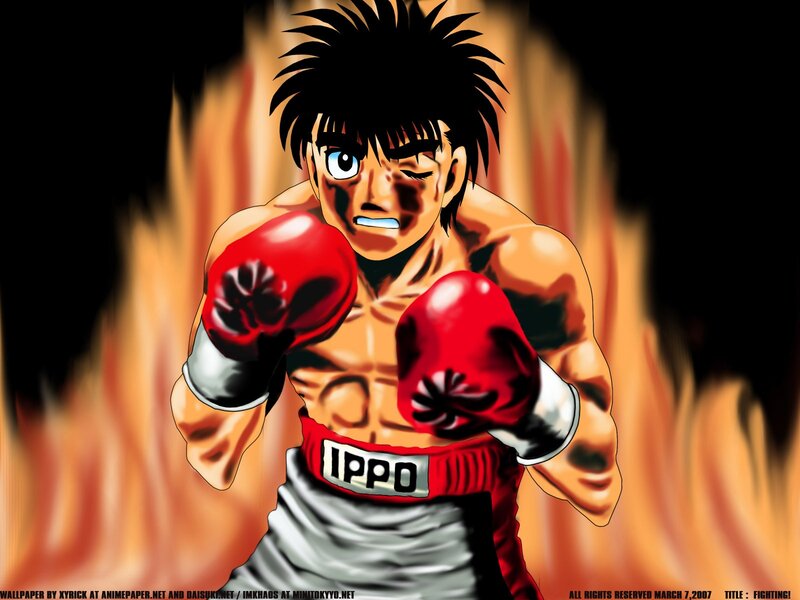 Anime Boxer in Fighting Stance — Red