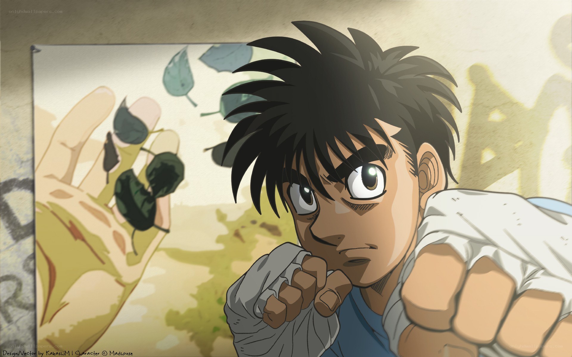 anime boxer in fighting stance