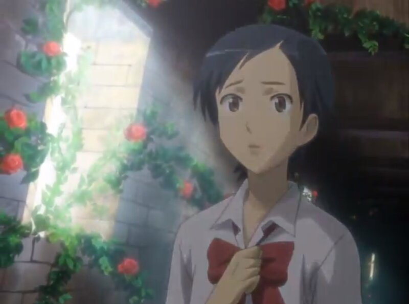 Anime Boy Adjusting Bowtie