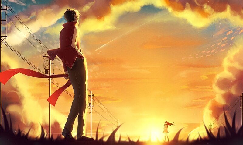 Anime Boy and Girl — Orange
