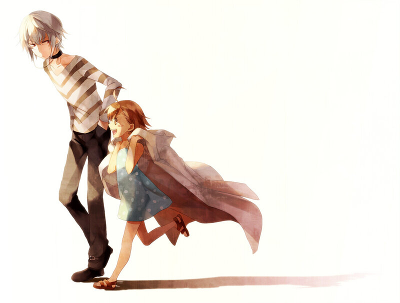 Anime Boy and Girl Running