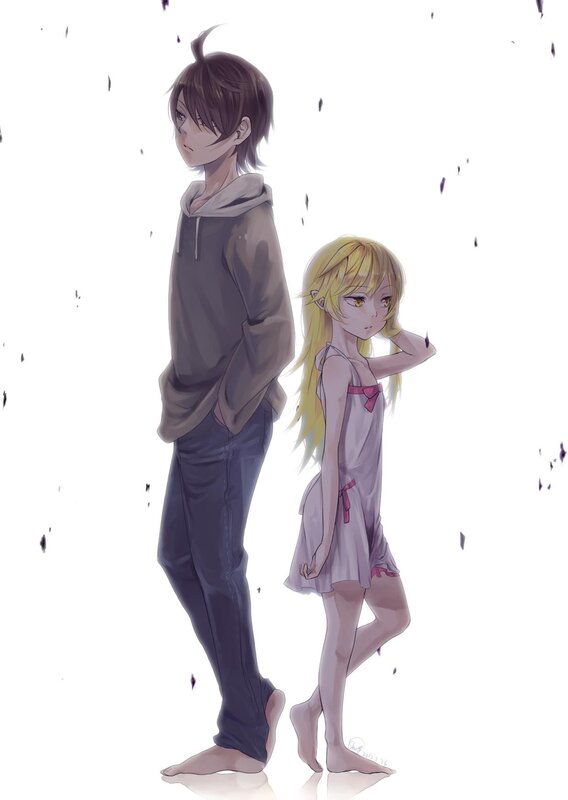 anime boy and girl standing