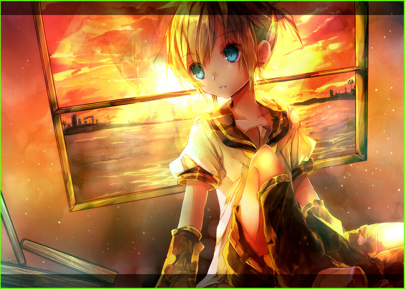 Anime Boy by Window — Orange