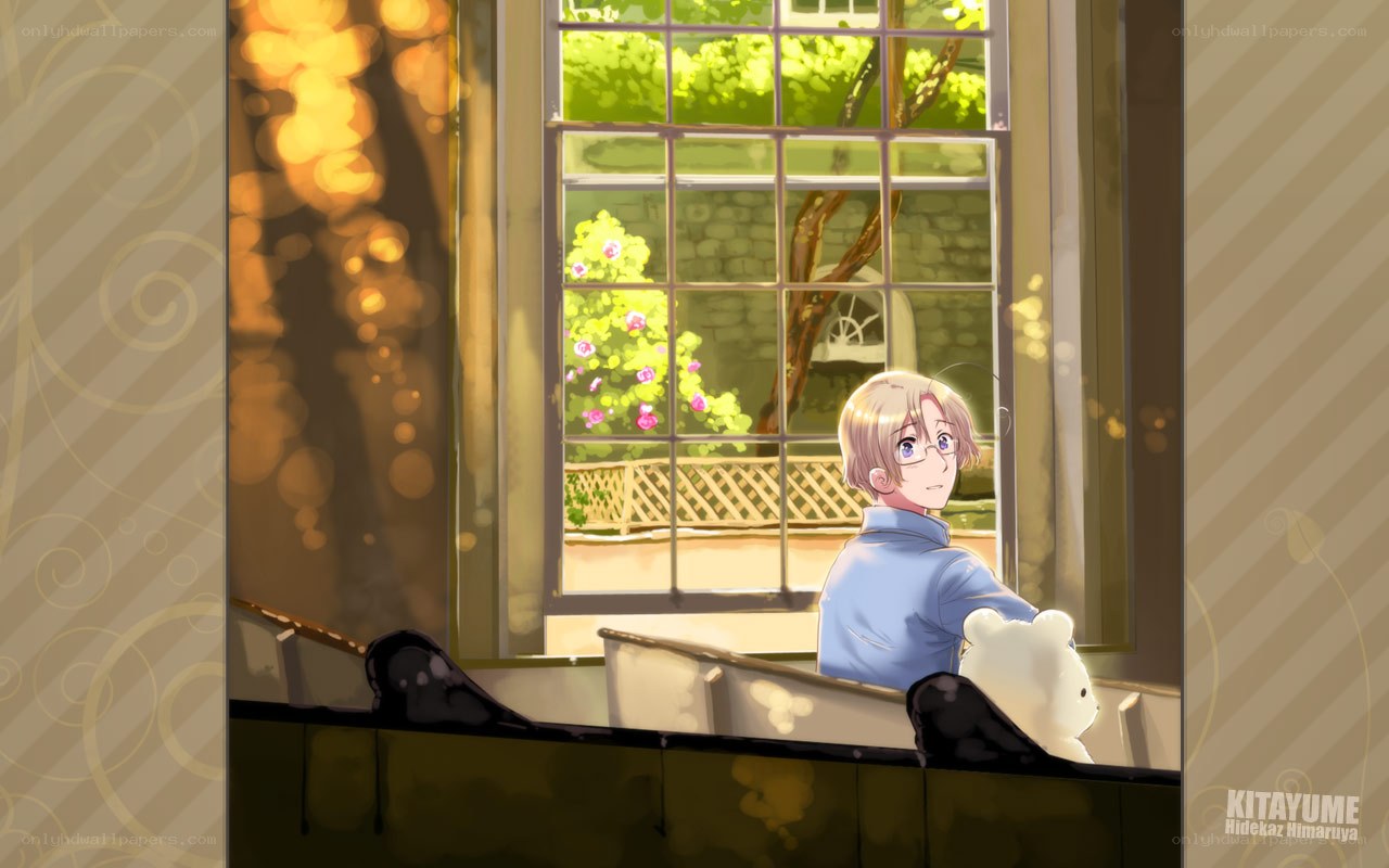 anime boy by window