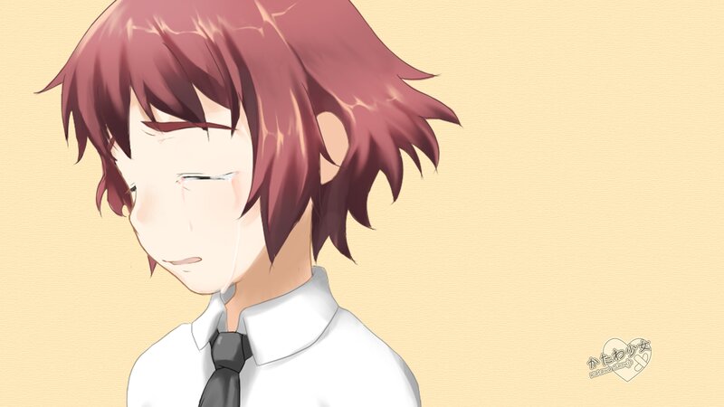 Anime Boy Crying — White