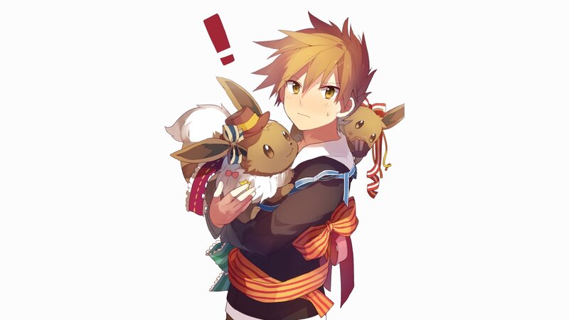 Anime Boy Holding Eevee