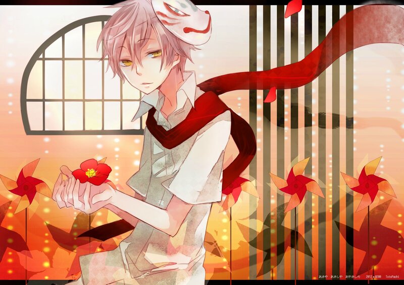 Anime Boy Holding Flower