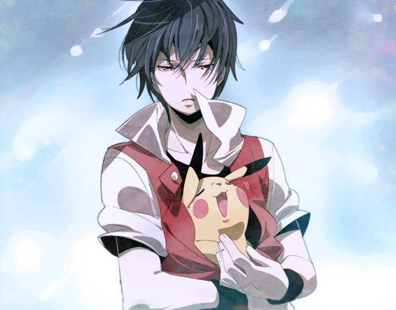Anime Boy Holding Pikachu