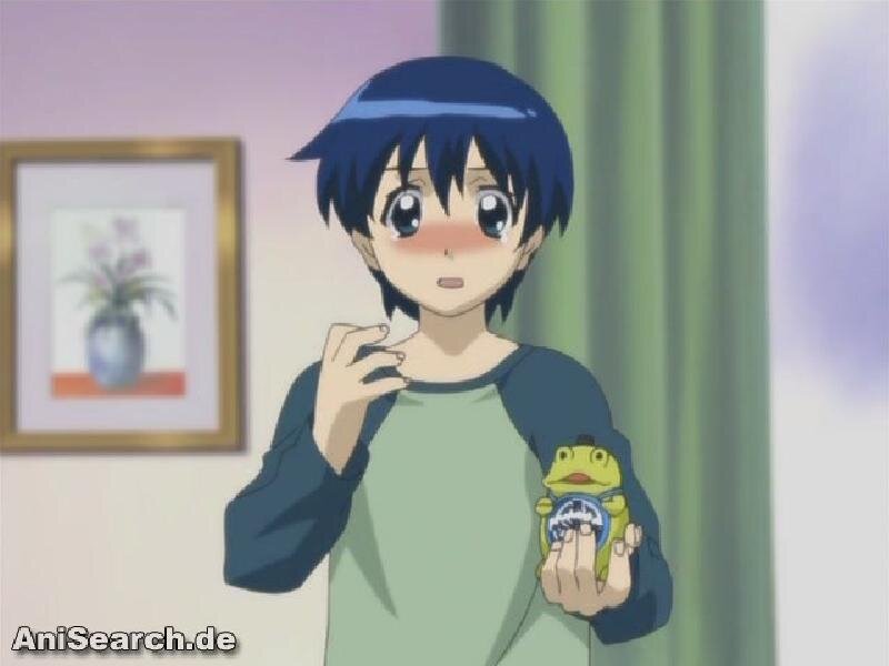Anime Boy Holding Toy