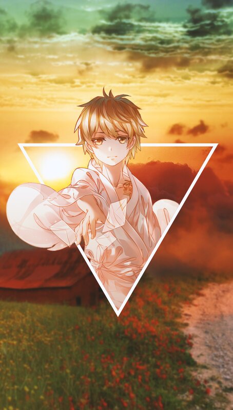 Anime Boy in Field — Orange