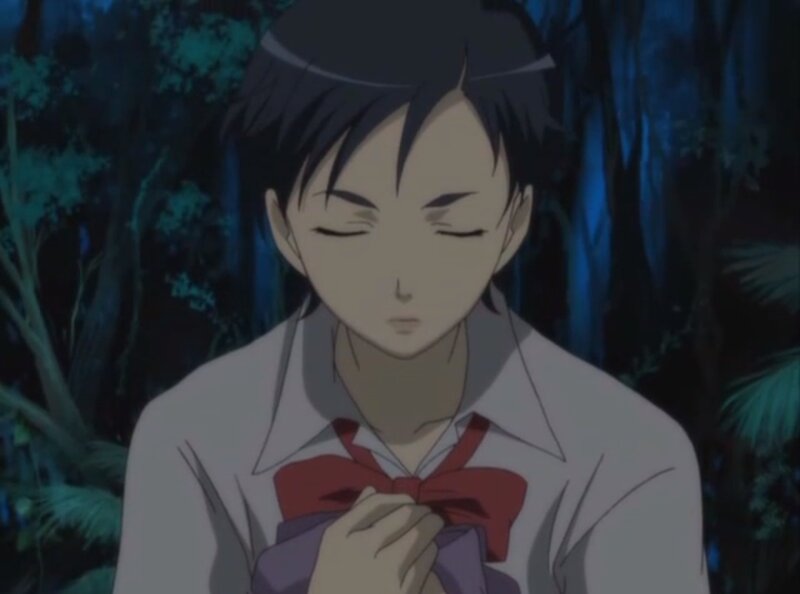 Anime Boy in Forest — Blue, Calm