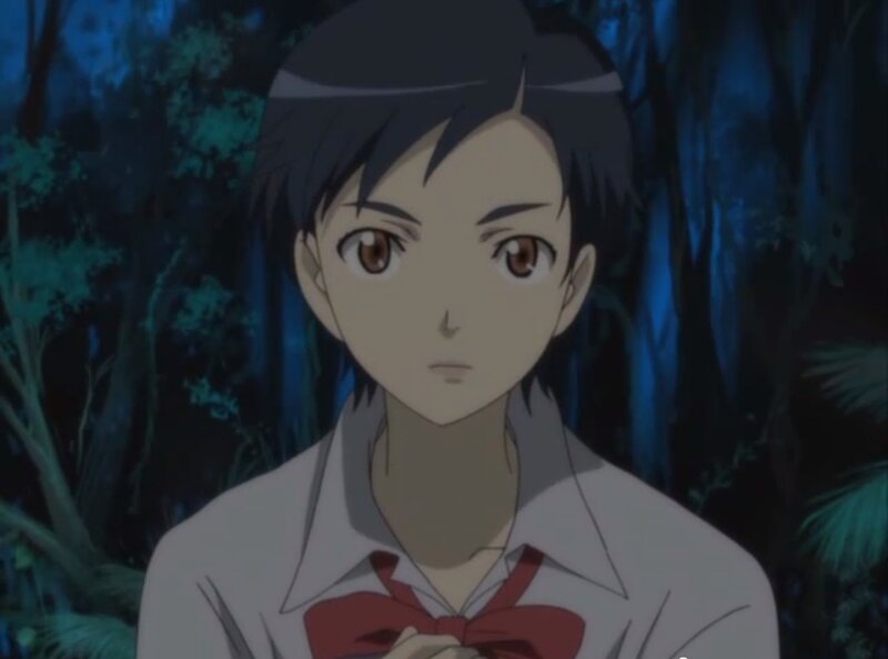 Anime Boy in Forest — Blue