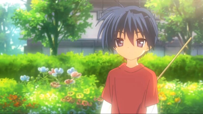 Anime Boy in Garden