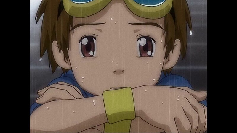 Anime Boy in Rain — Brown