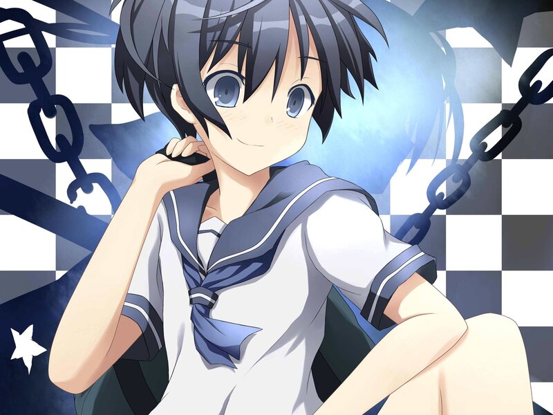 Anime Boy in Sailor Uniform — Blue