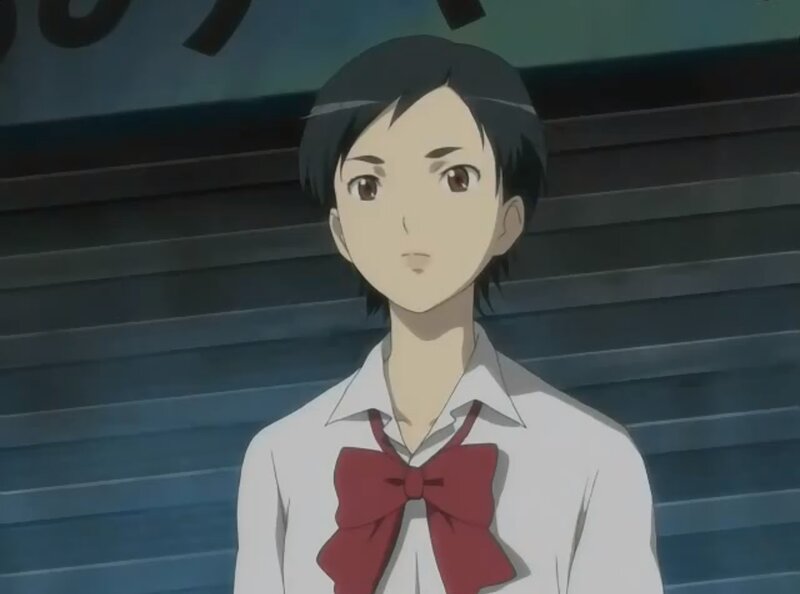 Anime Boy in School Uniform — White, Neutral