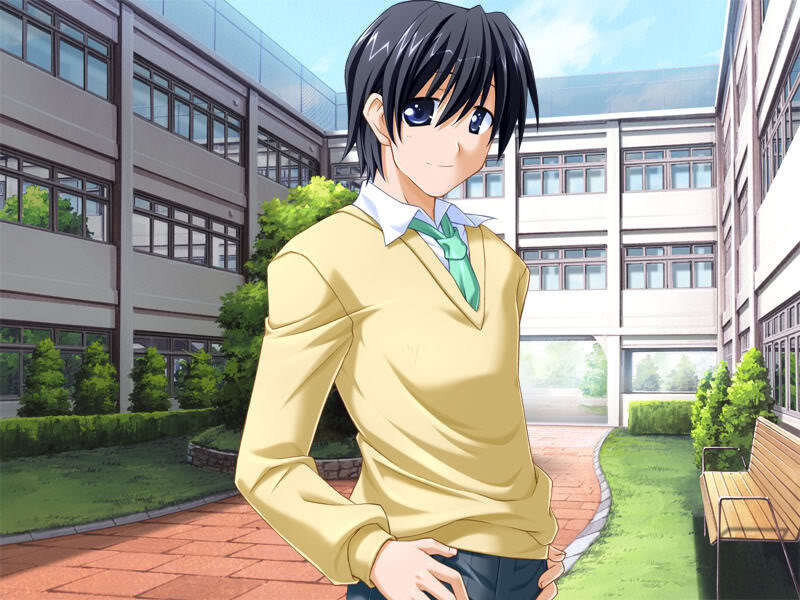 Anime Boy in School Uniform — Yellow