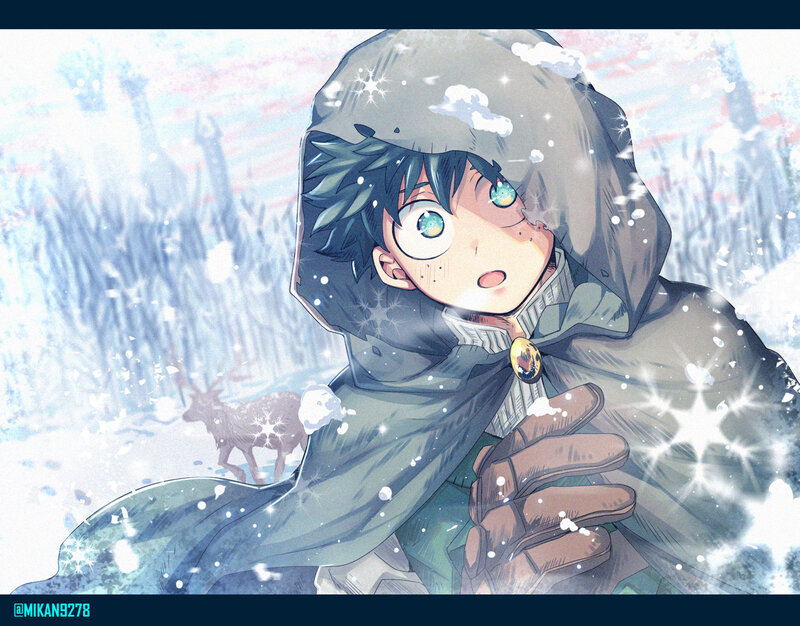 Anime Boy in Snow — Blue
