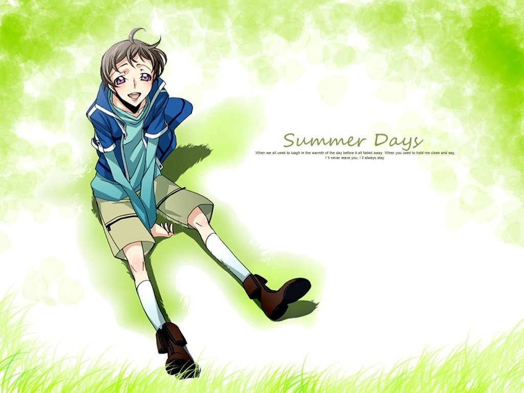 Anime boy in summer