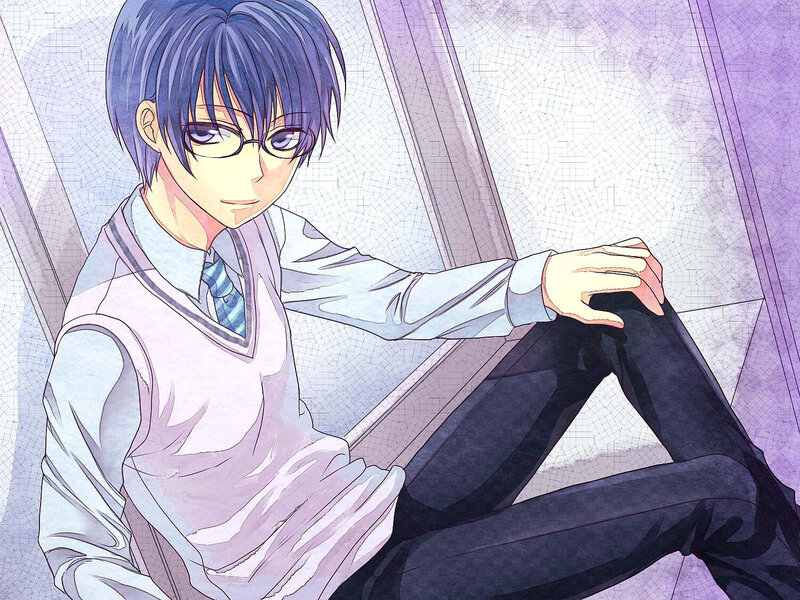 Anime Boy in Uniform — Purple