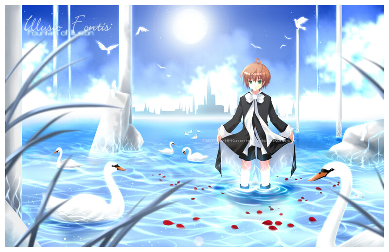 Anime Boy in Water — Blue
