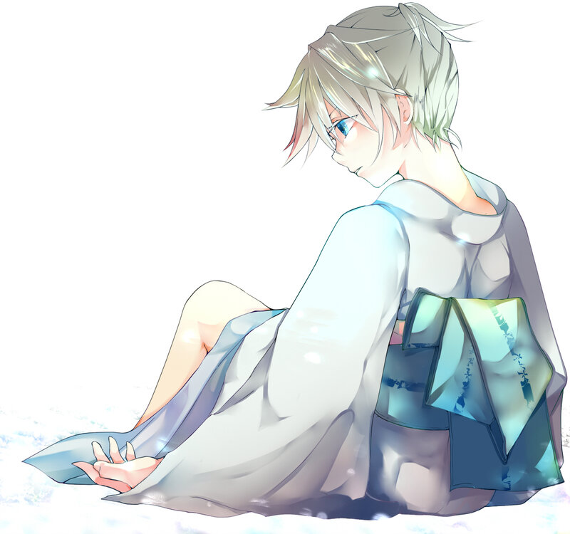 anime boy in white robe