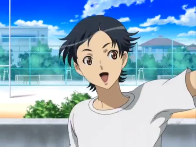 Anime Boy in White Shirt — Blue