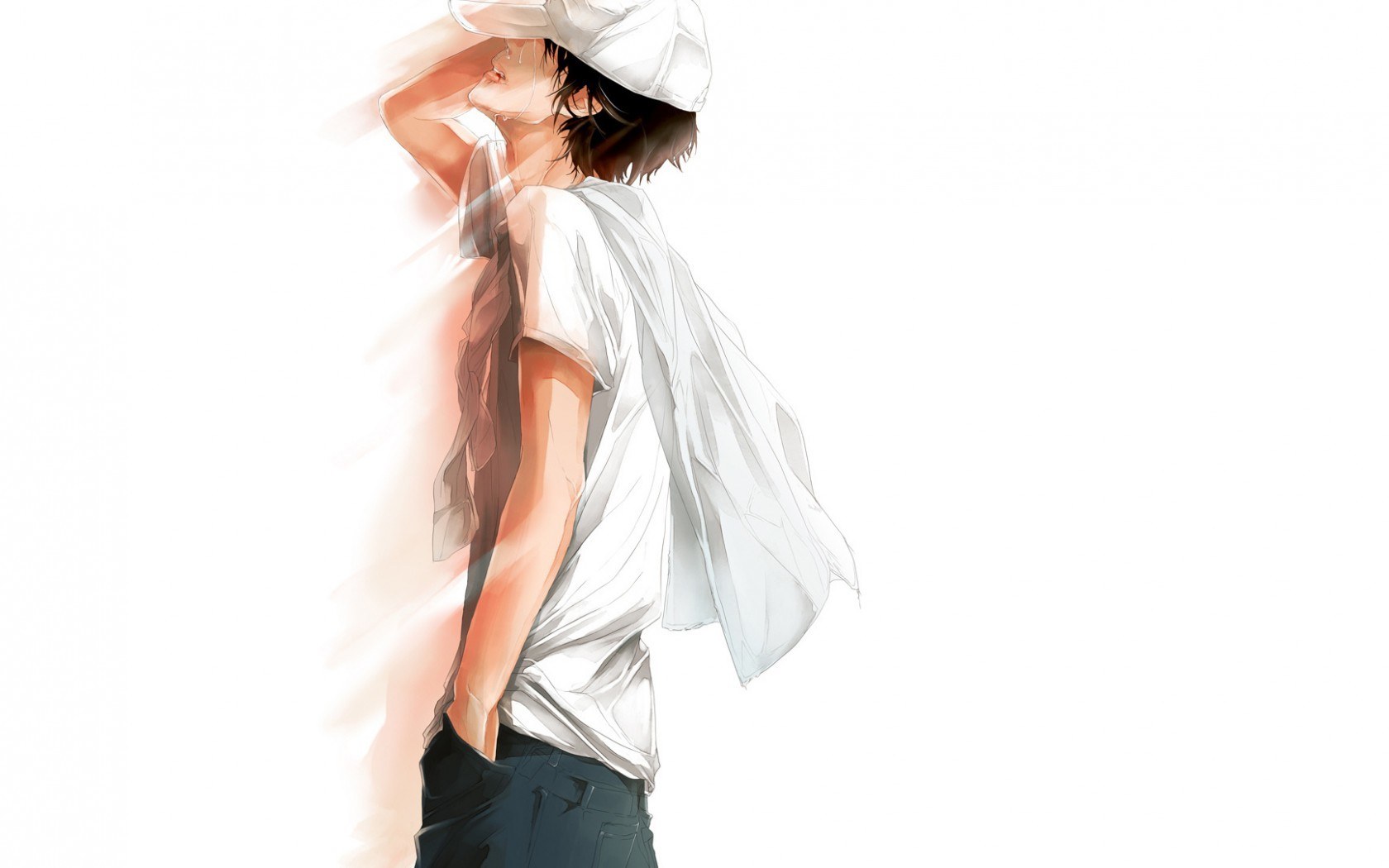 anime boy in white shirt