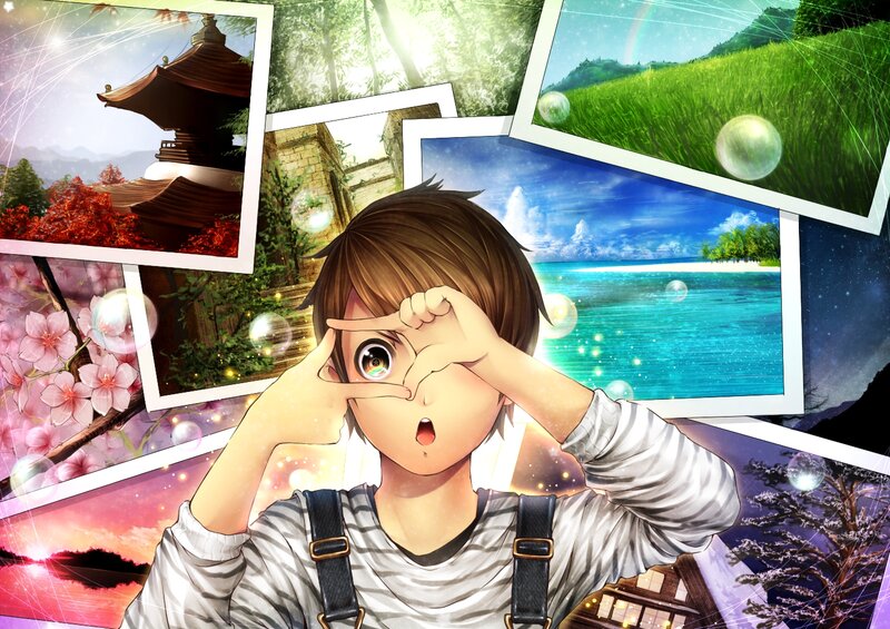 Anime Boy Making Hand Gesture — Green