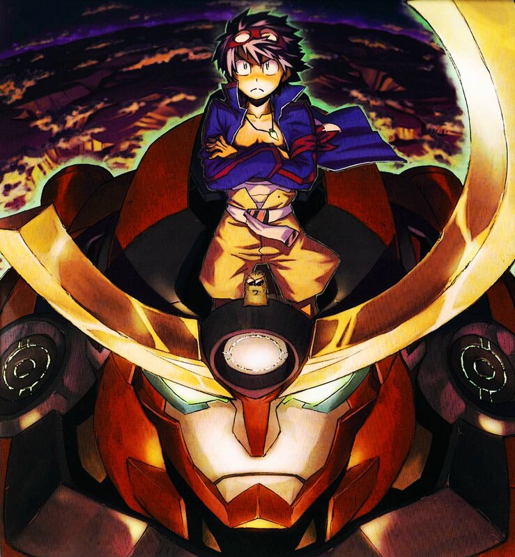 Anime Boy on Robot — Red