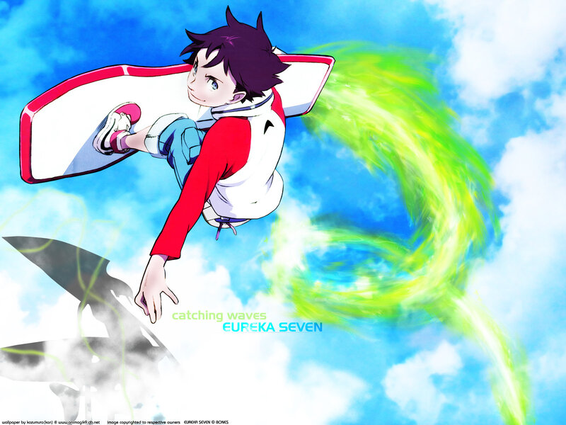anime boy on surfboard