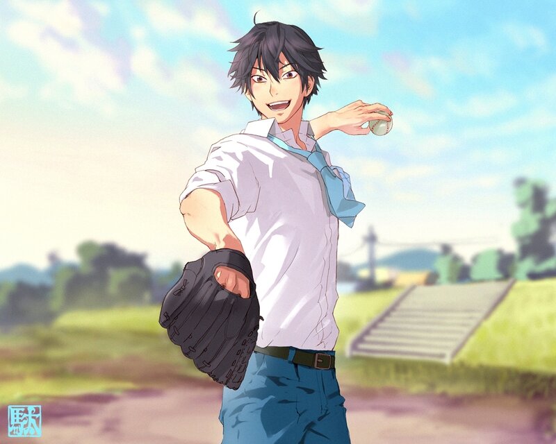 Anime Boy Pitching Baseball