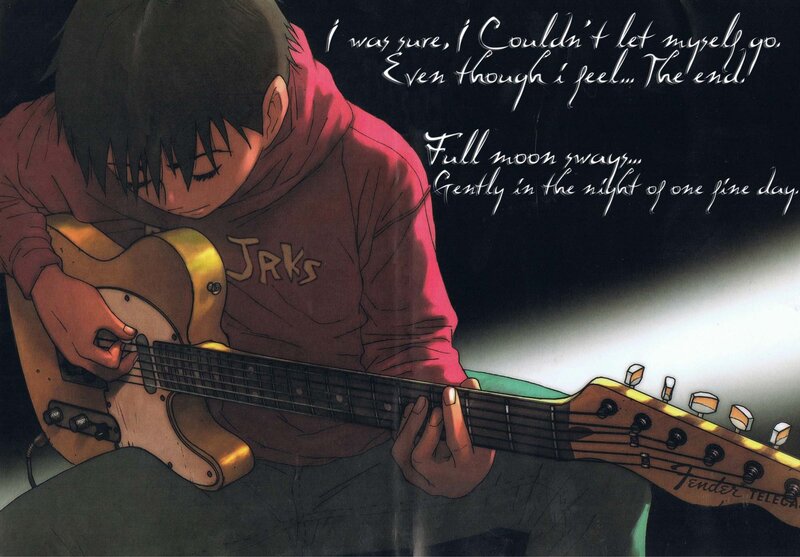 anime boy playing guitar