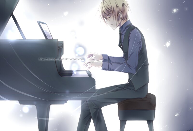 Anime Boy Playing Piano