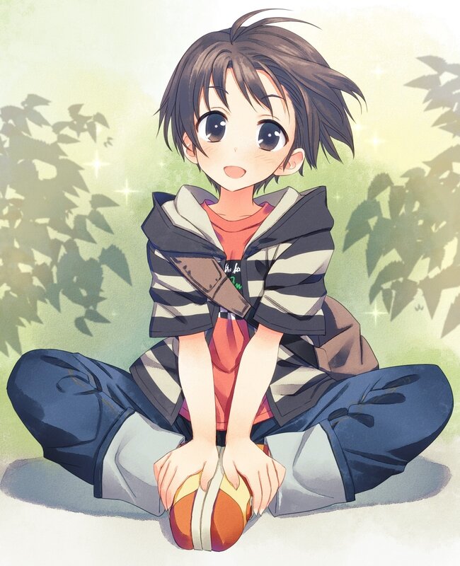 Anime Boy Sitting on Ground
