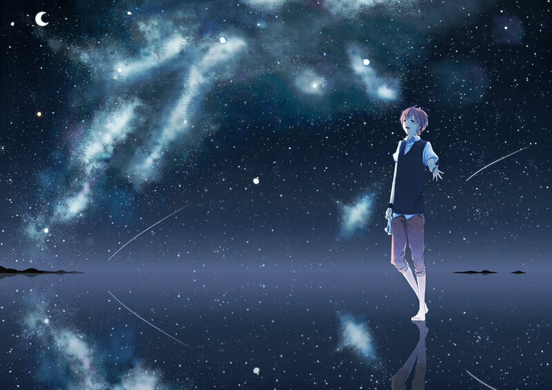 Anime Boy under Stars