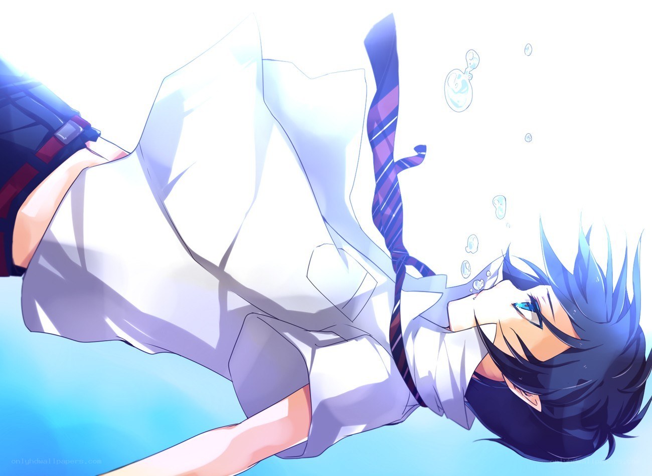 anime boy underwater