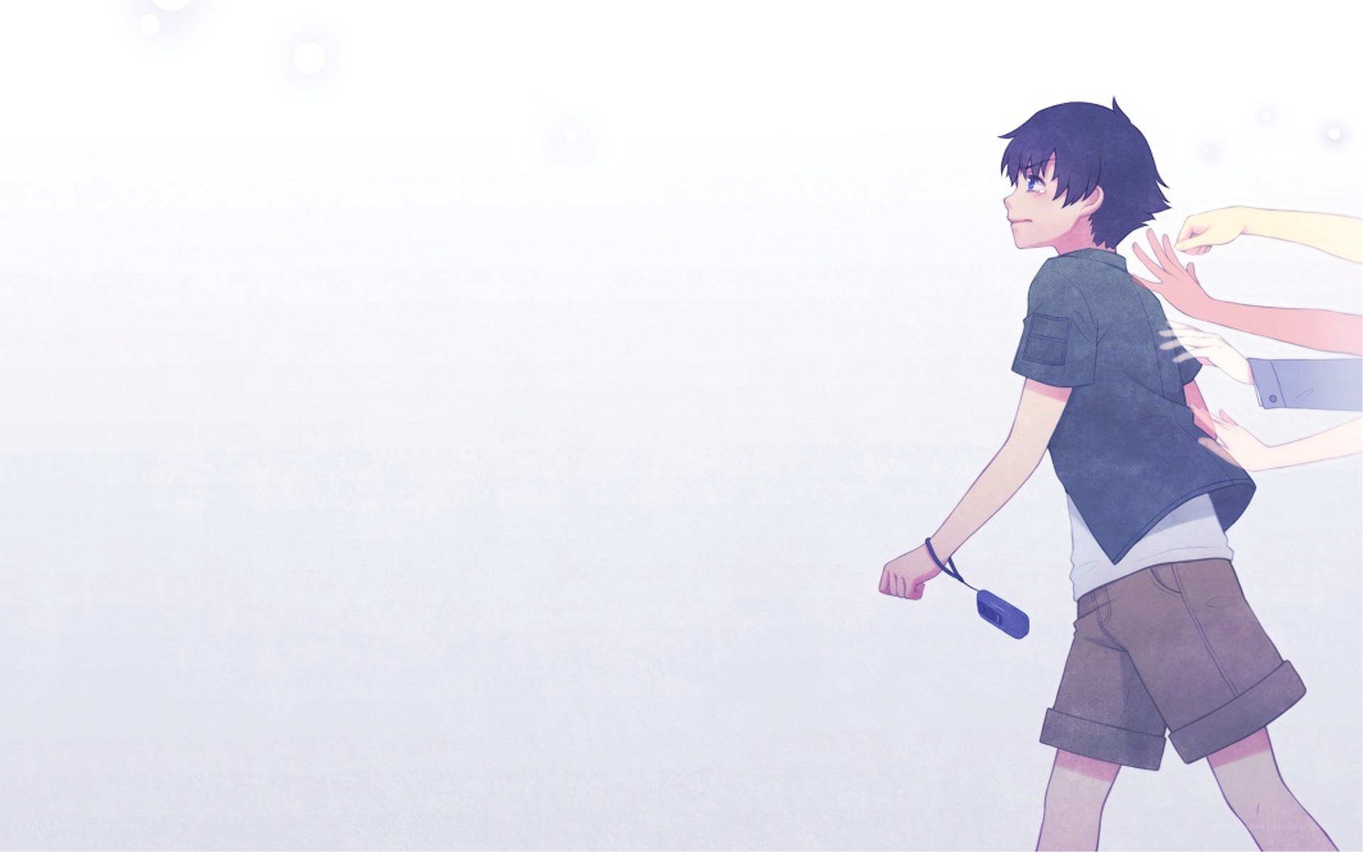 anime boy walking away