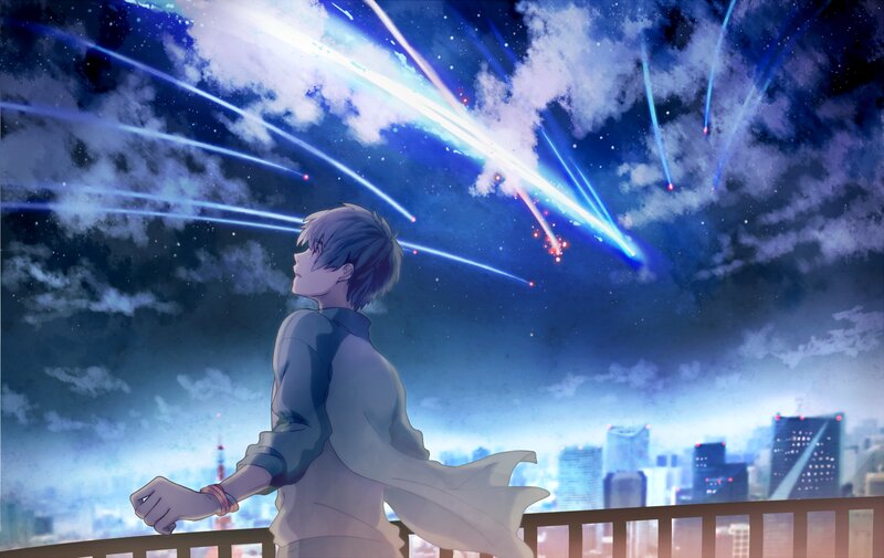 Anime Boy Watching Meteors