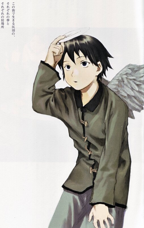 anime boy with angel wings