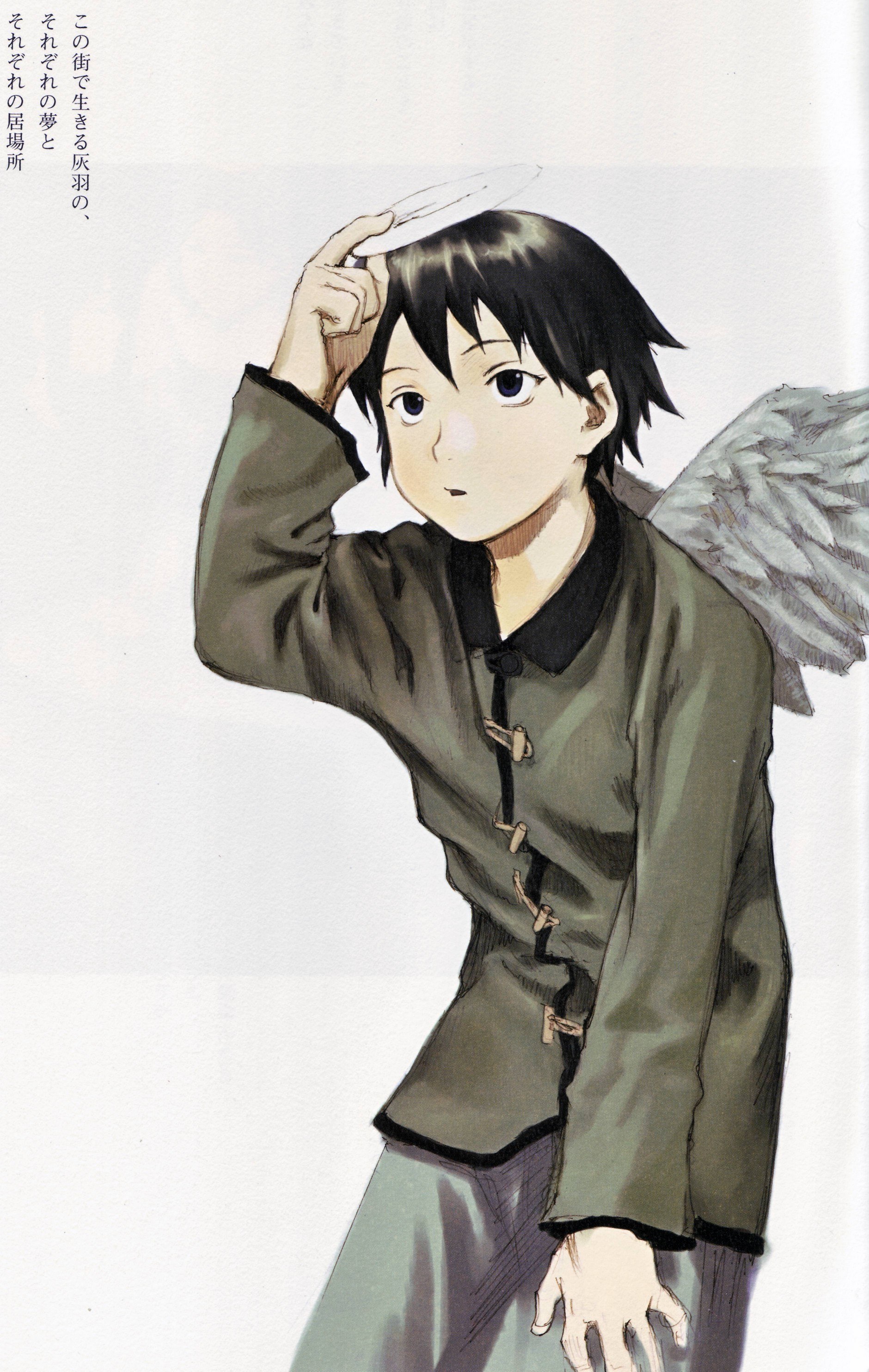 anime boy with angel wings