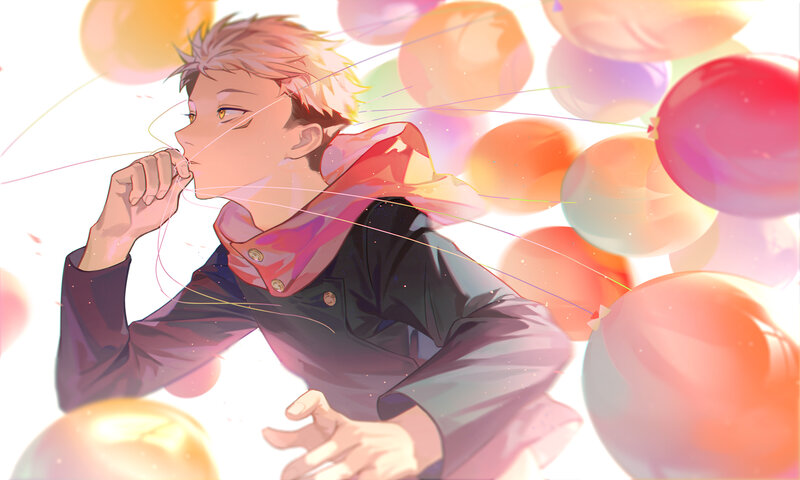 Anime Boy with Balloons