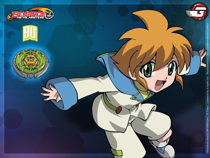 Anime Boy with Beyblade — Blue