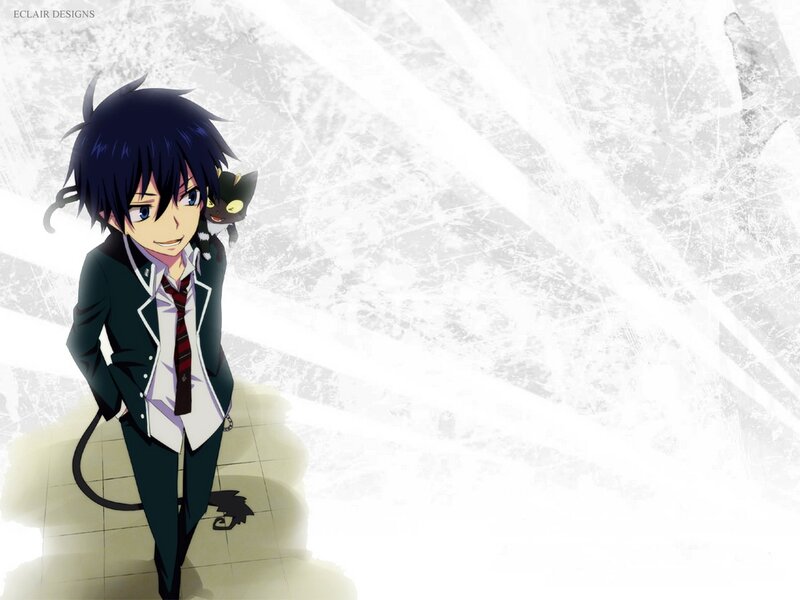 Anime Boy with Black Cat