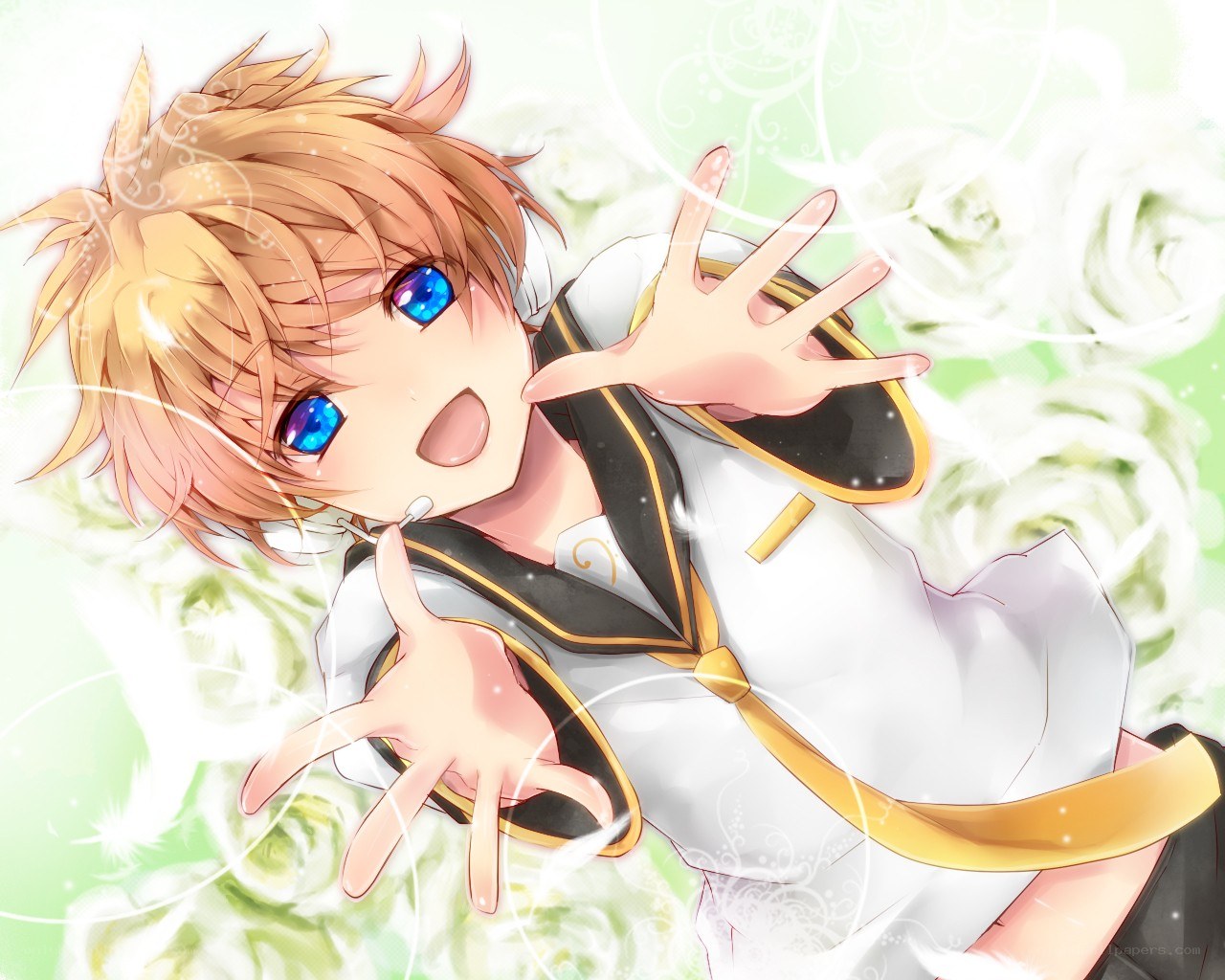 anime boy with blue eyes